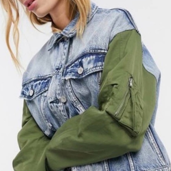 AllSaints Frankie Denim Bomber Jacket - Picture 6 of 9